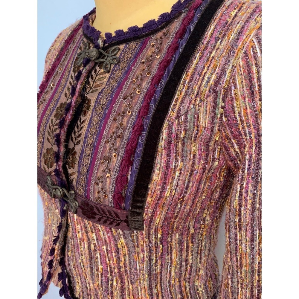 $345 Cynthia Steffe Brown/Purple Cropped Blazer, Size 2, NWT - Picture 5 of 9